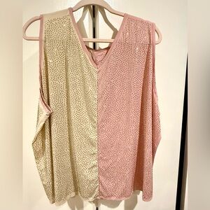 QUEEN OF SPARKLES Pink and Gold Sequin Tank Top